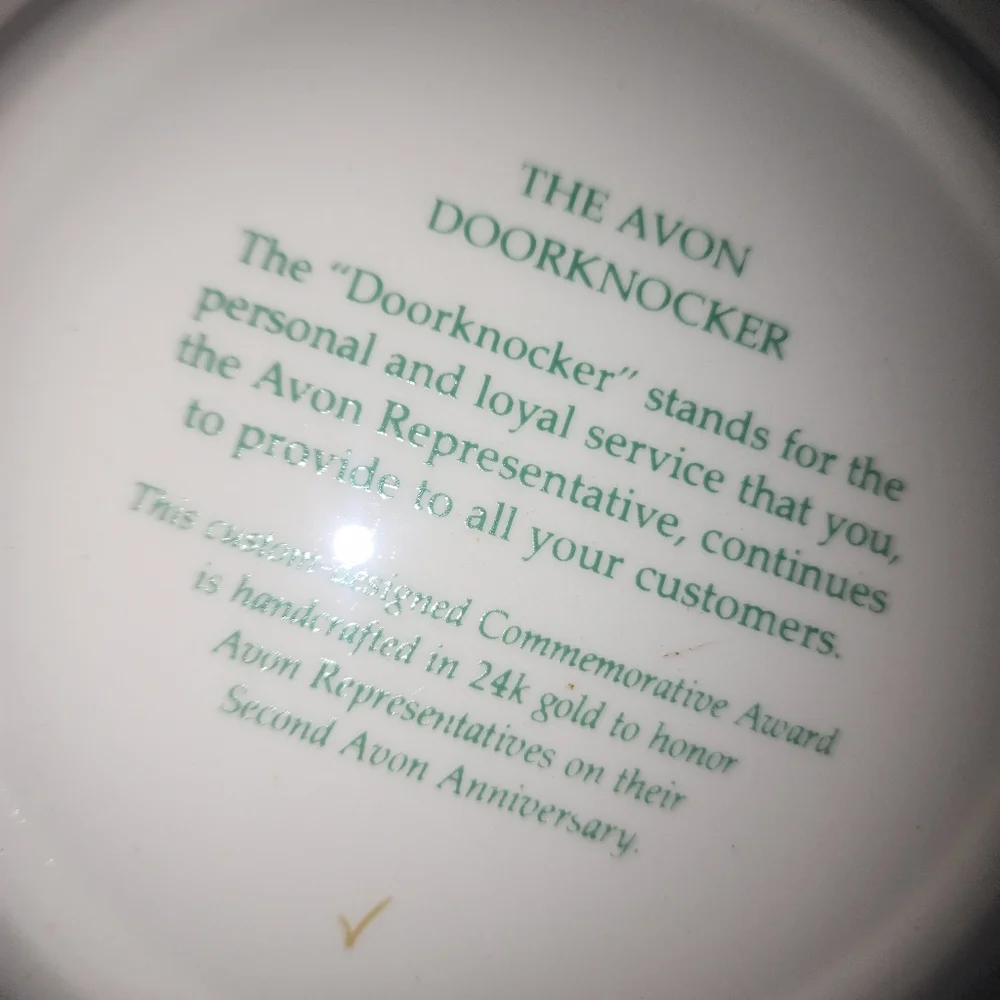VINTAGE AVON EUC SECOND   ANNIVERSARY PLATE THE  DOORKNOCKERS COLLECTORS EDI…